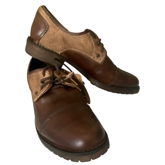 BED|STU Bed Stu Brown Canvas Leather Cap Toe Distressed Leather Oxfords Men\'s 8 main image 9